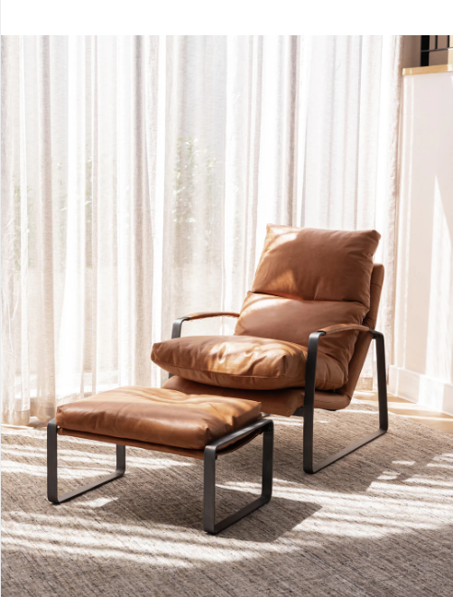 Ambassador Leather Chair Set in Dune