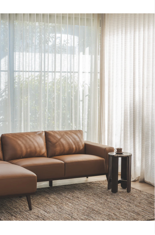 Enzo Chaise Sofa Left in Tan
