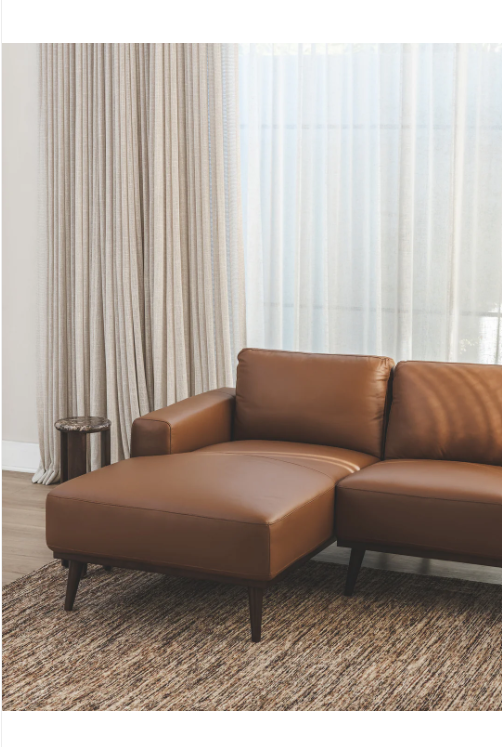 Enzo Chaise Sofa Left in Tan